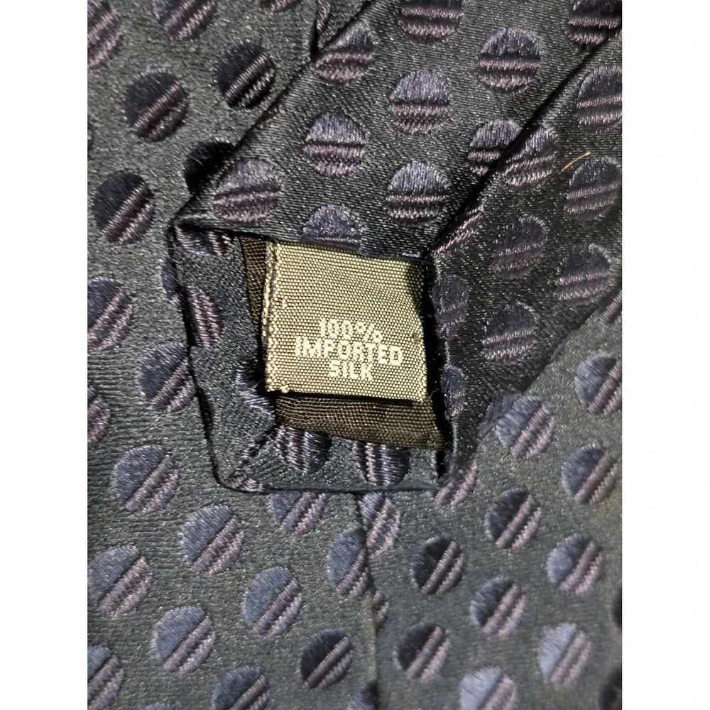 RBM Collection Tie Mens Navy Blue Geometric Silk Classic Woven Jacquard Business